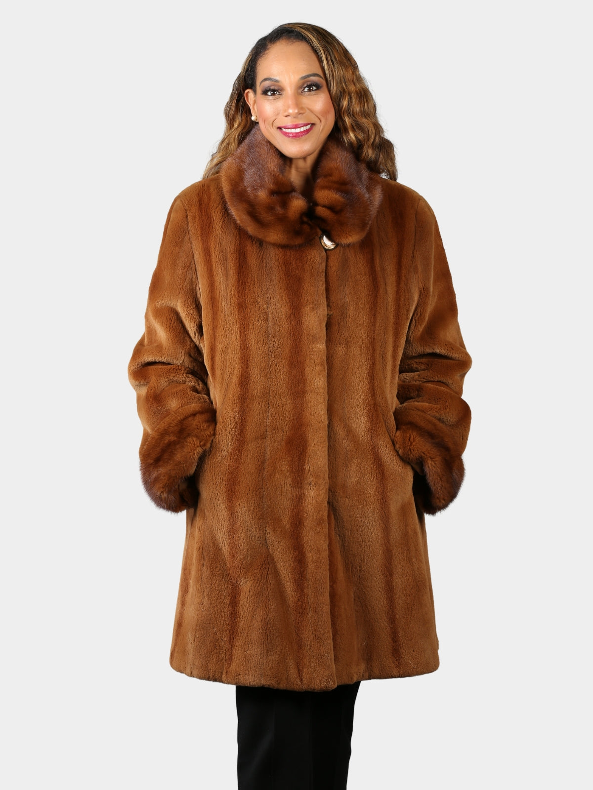 Woman's Whiskey Sheared Mink Fur Stroller