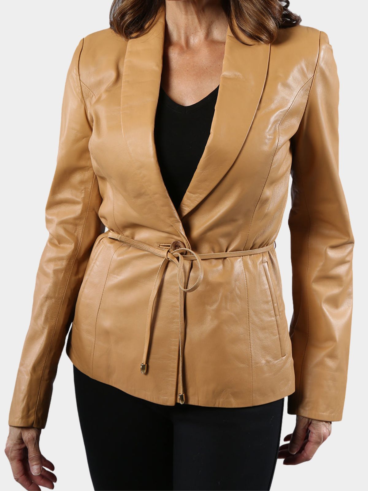 womens leather dress coats Saint Bryony Women Black Leather jacket M