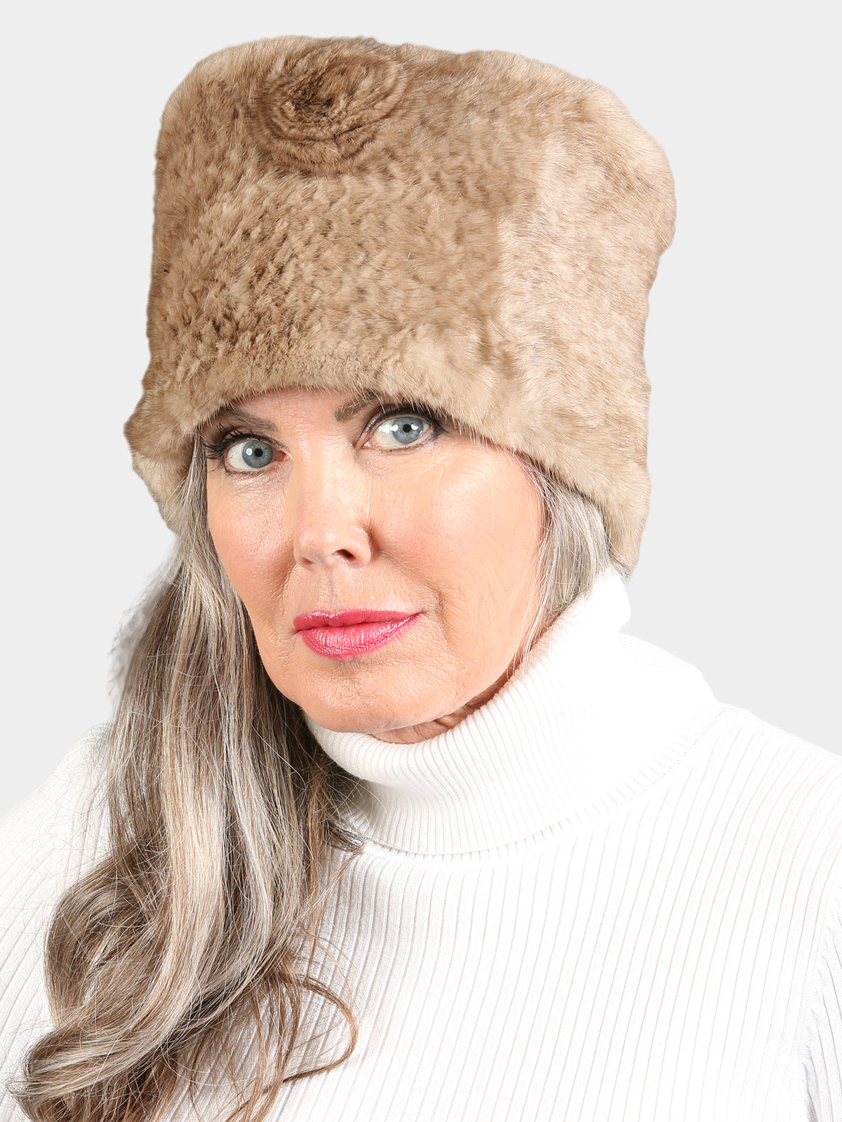 Women's Pastel Mink Knitted Fur Neck Warmer
