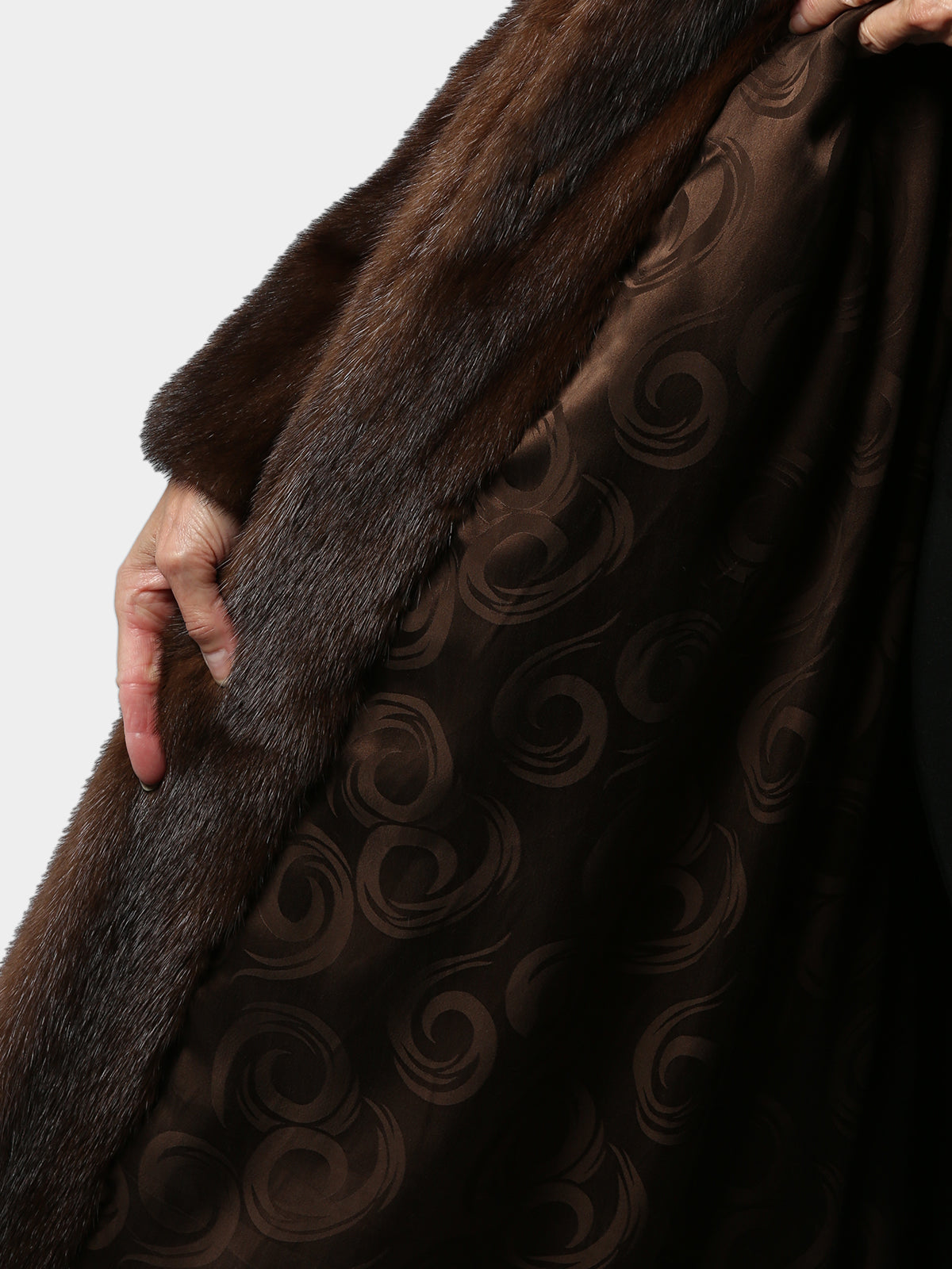 Woman's Vintage Natural Mahogany Female Mink Fur Coat