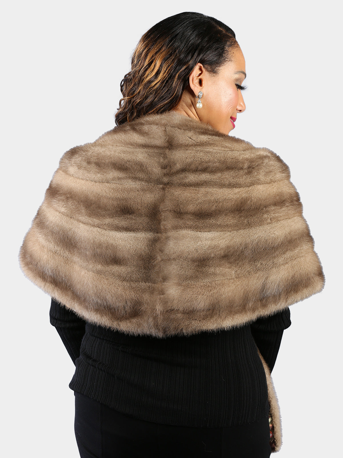 Woman's Vintage Natural Pastel Female Mink Fur Stole