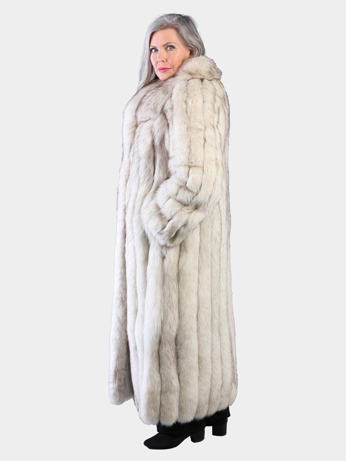 Woman's Natural Blue Fox Fur Coat