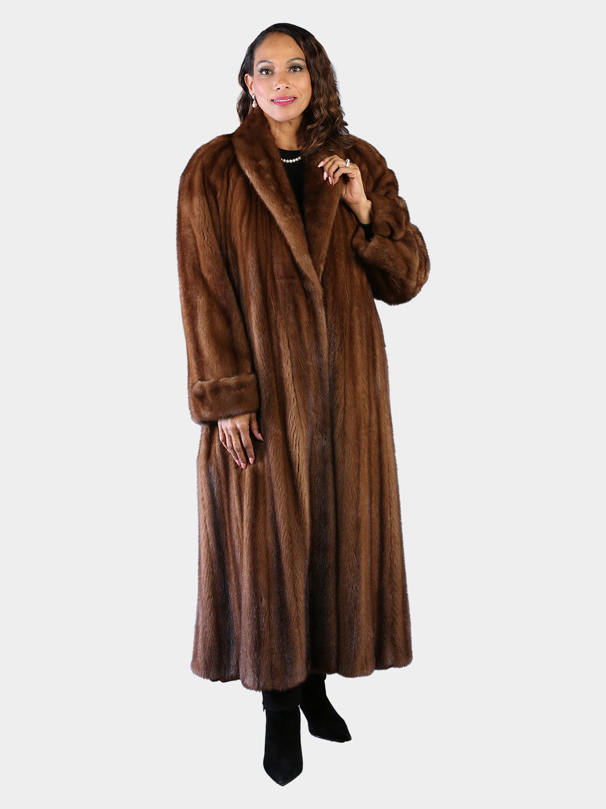 Woman's Plus Size Natural Female Demi Buff Mink Fur Coat