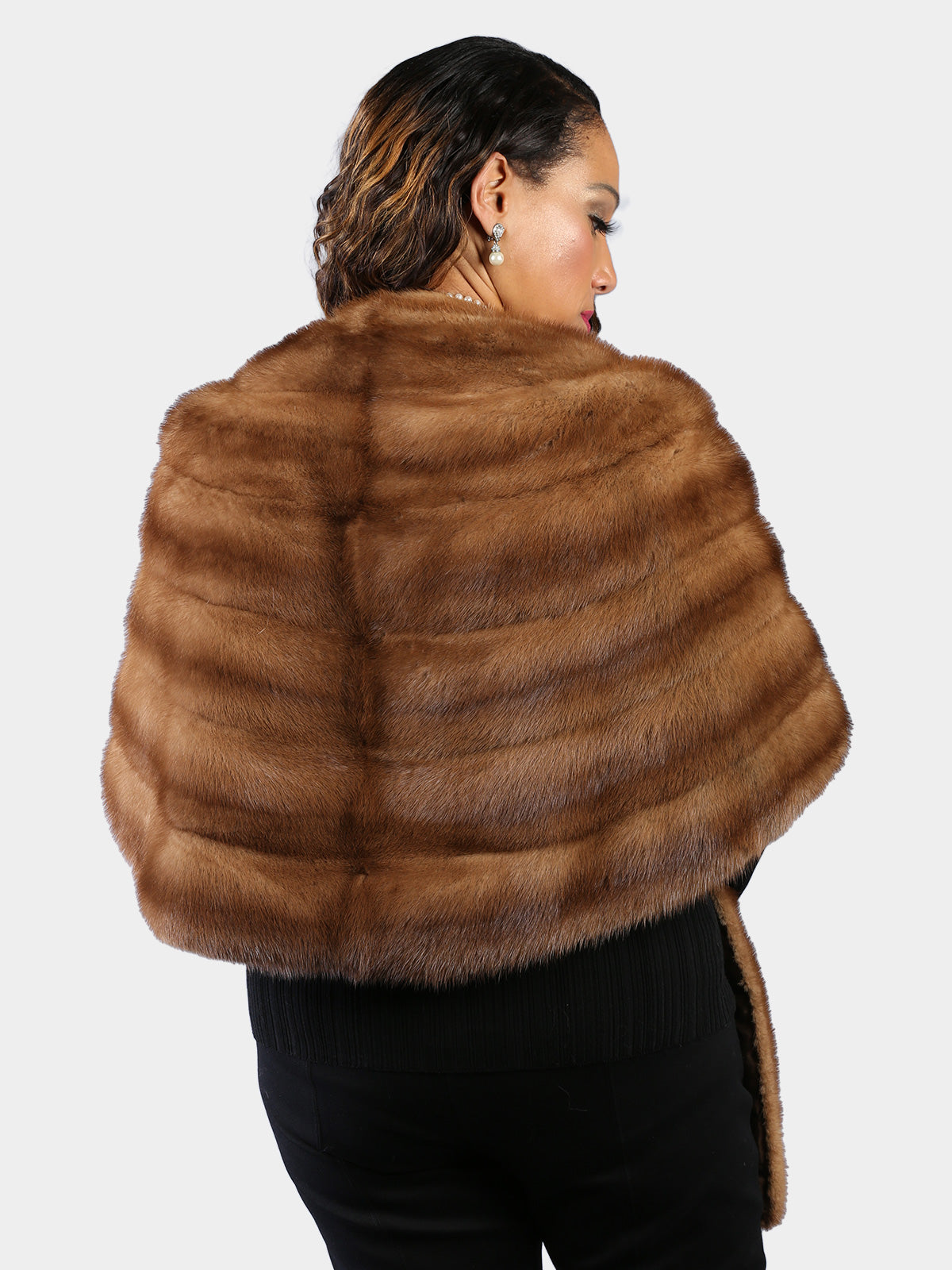 Woman's Plus Size Natural Lunaraine Vintage Mink Fur Stole