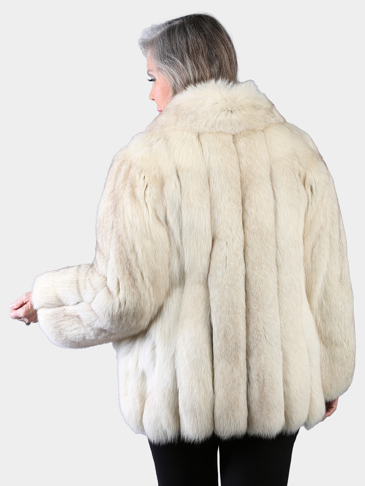 Woman's Petite Dyed Rust/Brown Shearling Lamb Fur Jacket with Loscana Fleece