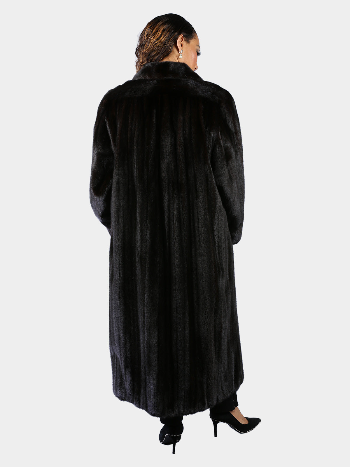Woman's Plus Size Natural Deepest Mahogany Female Mink Fur Coat