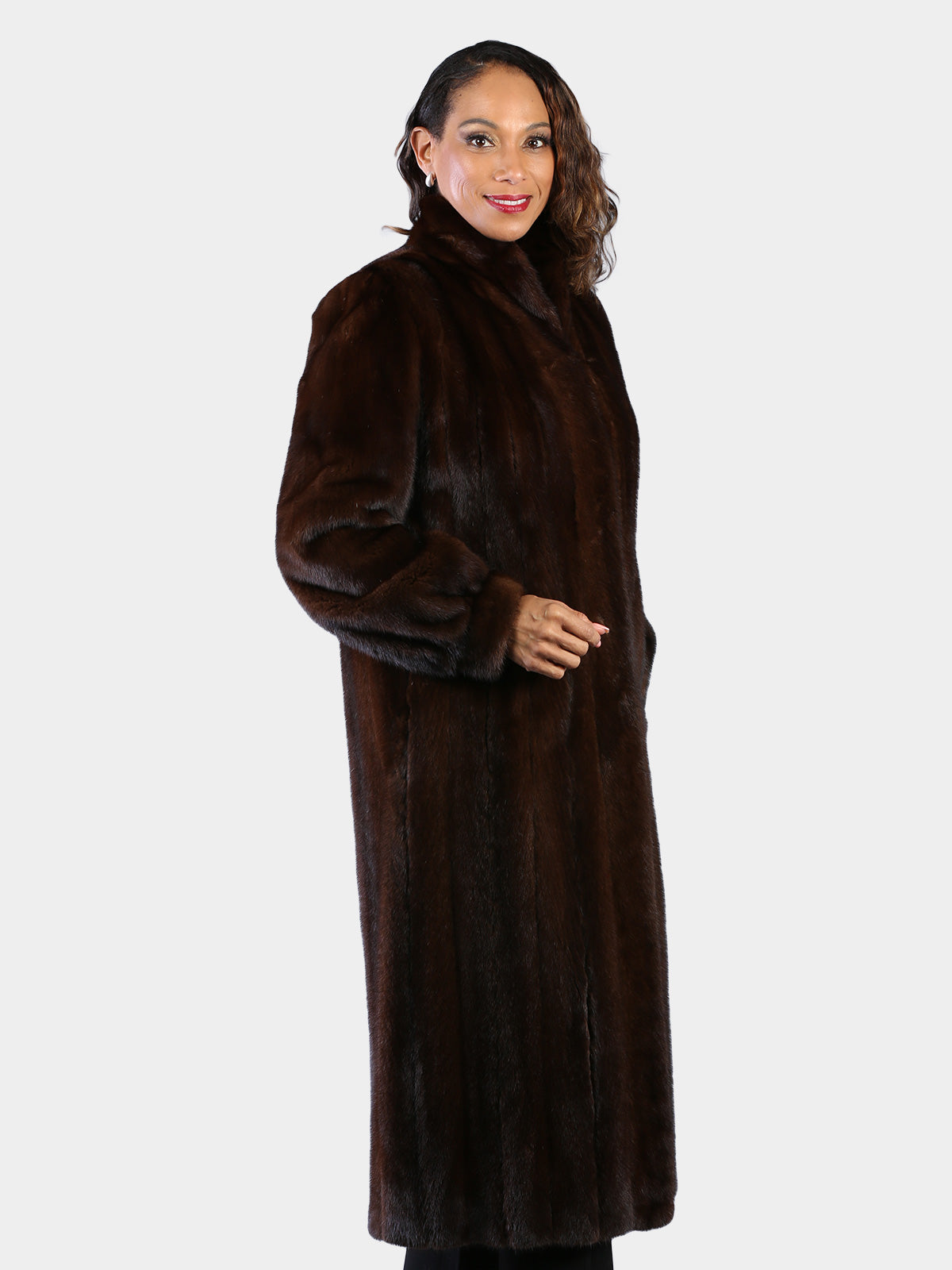 Woman's Natural Mahogany Mink Fur Coat
