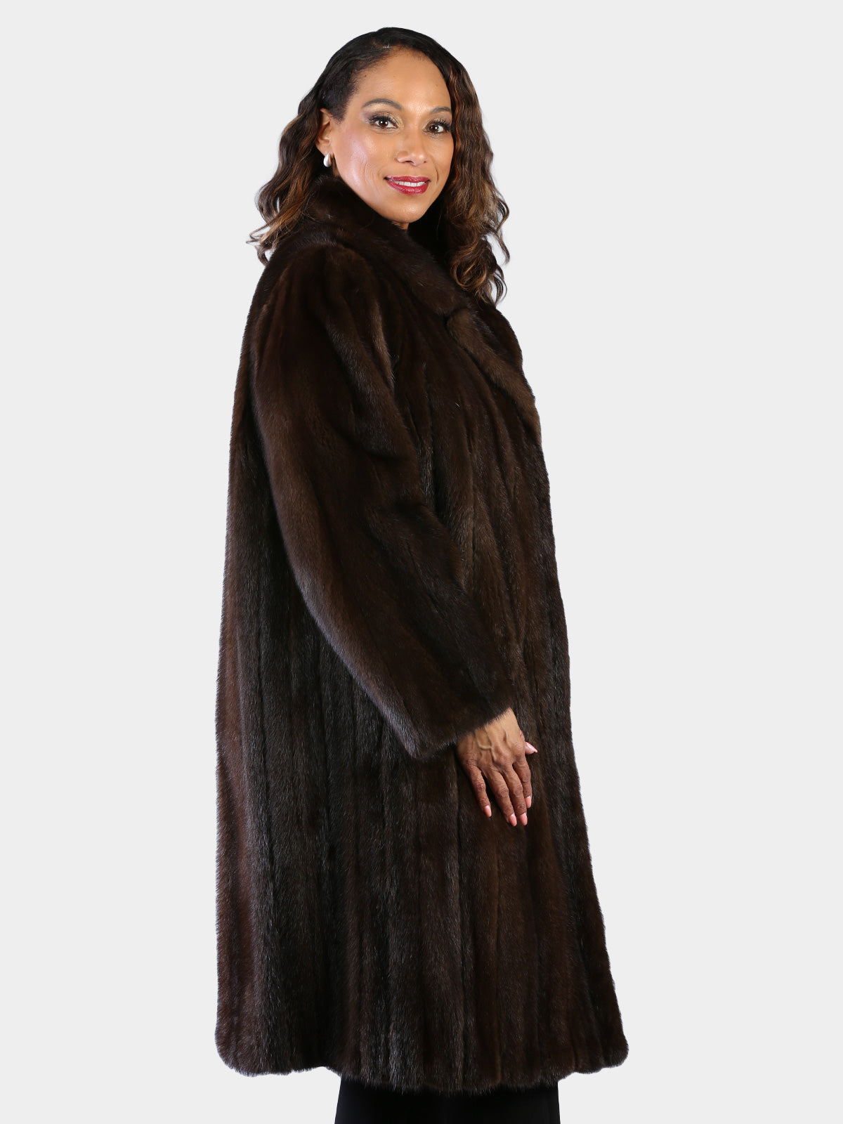 Woman's Natural Mahogany Mink Fur Coat