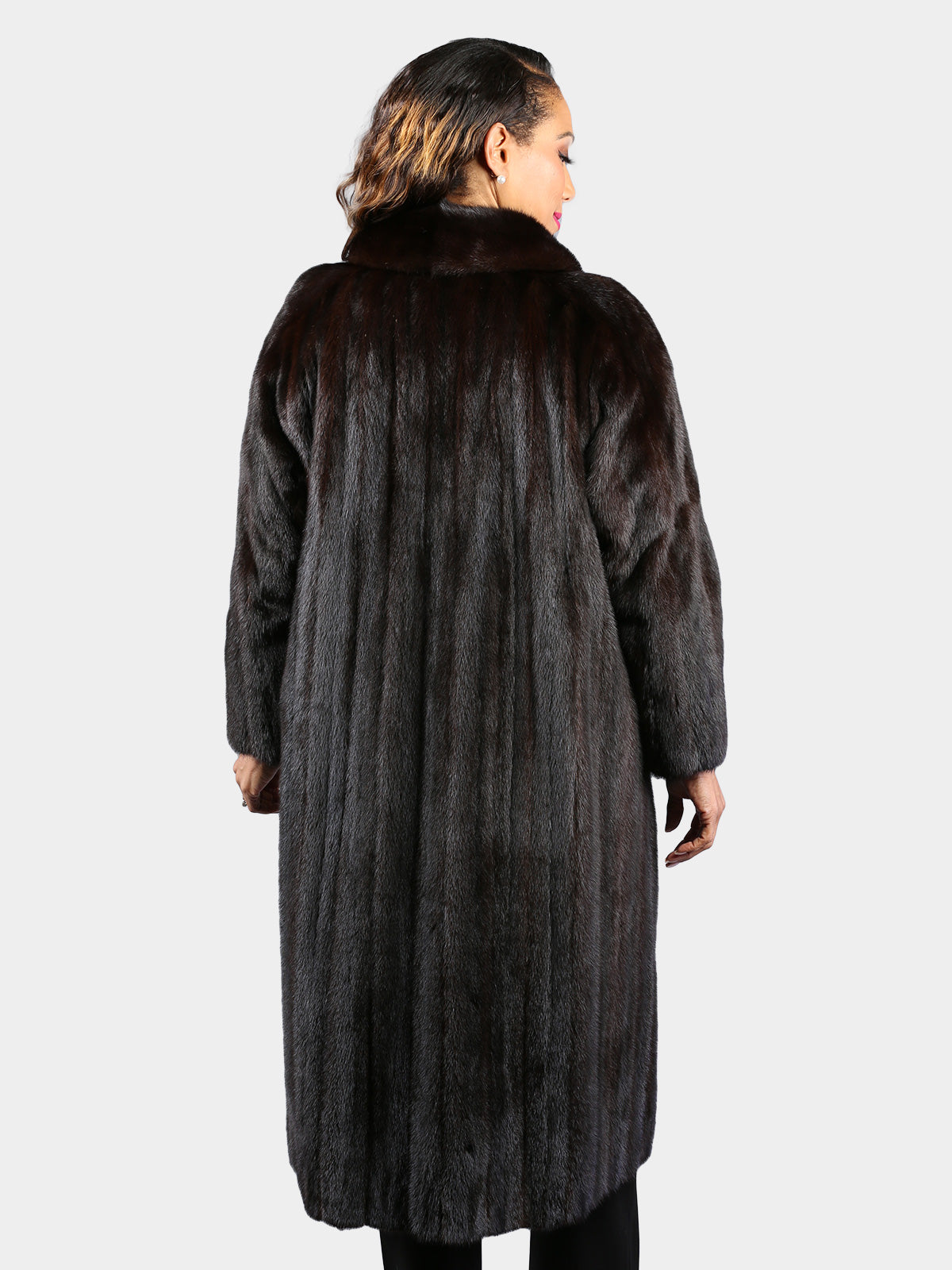 Woman's Deepest Mahogany Vintage Female Mink Fur Coat