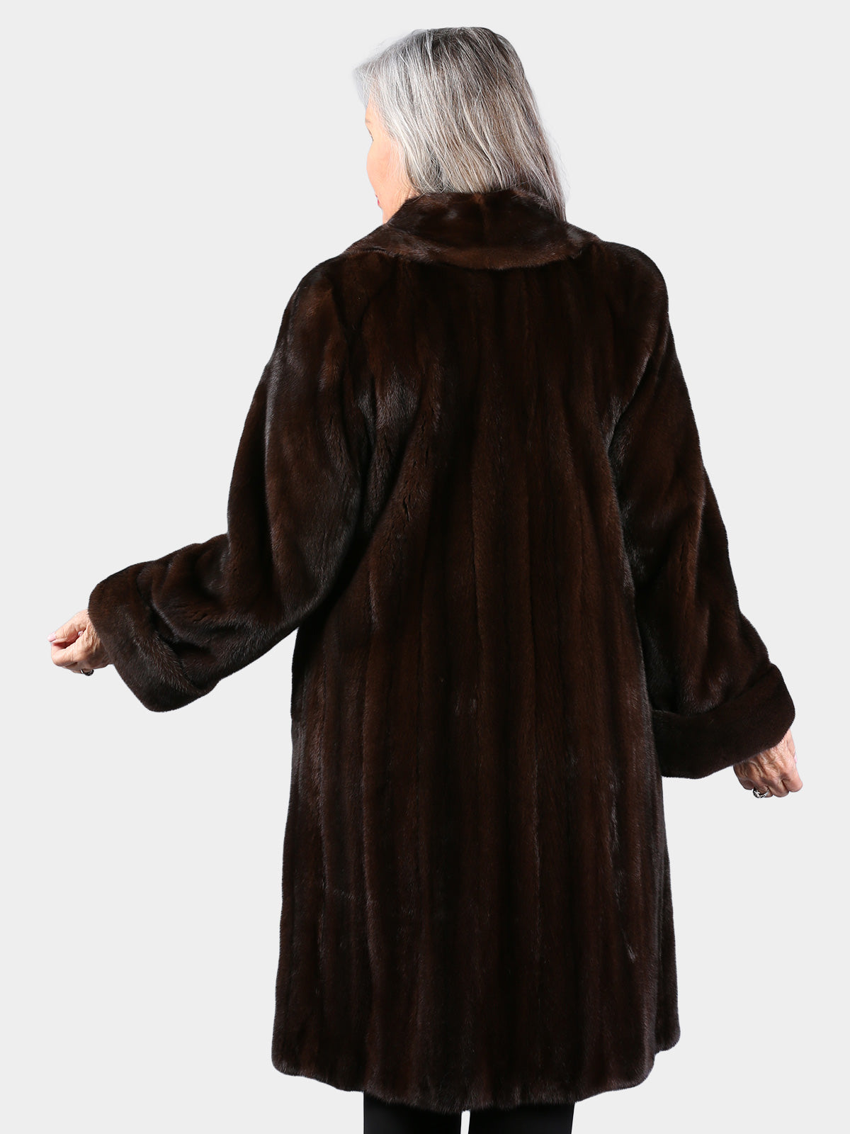 Woman's Natural Mahogany Female Mink Fur 7/8 Coat