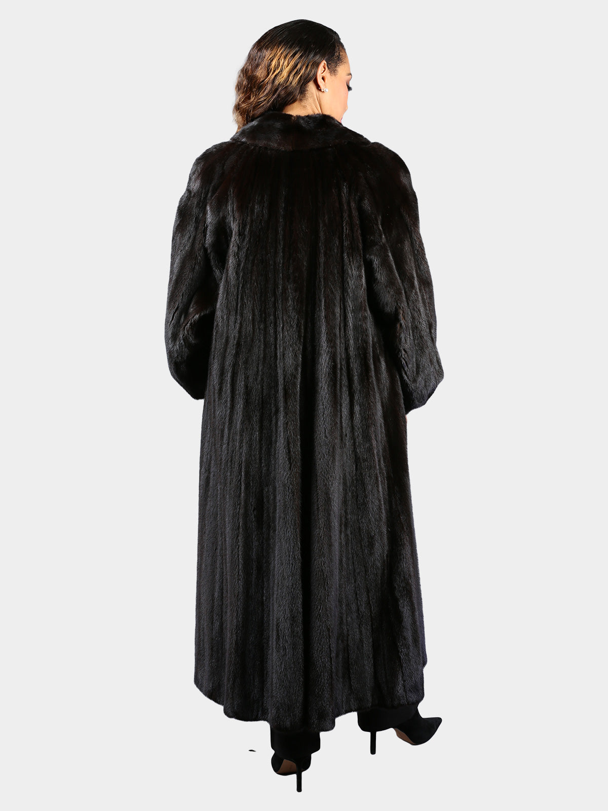 Woman's Natural Deepest Mahogany Female Mink Fur Coat