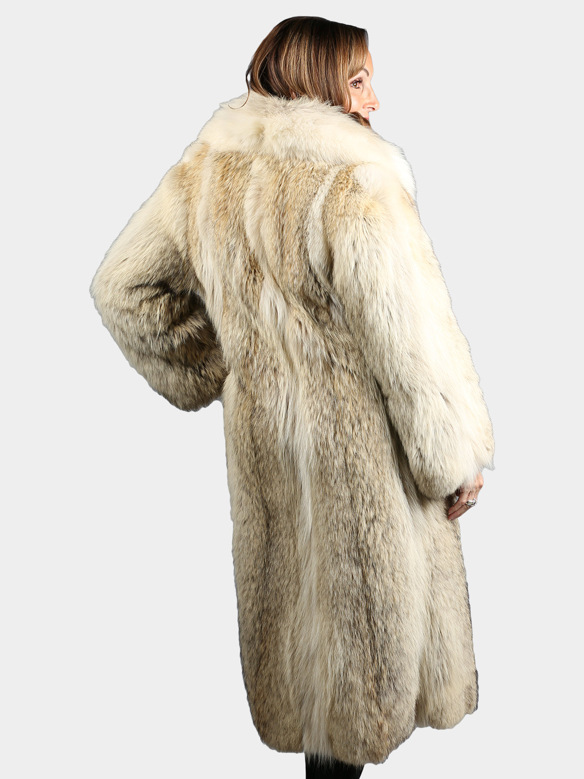 Woman's Petite Natural Vintage Cayote Fur Coat