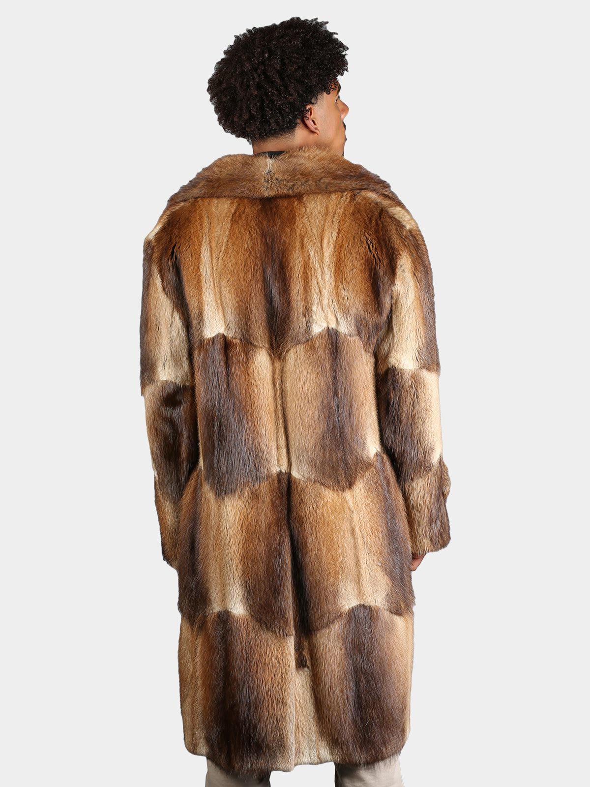 Man's Vintage Natural Muskrat Fur Coat