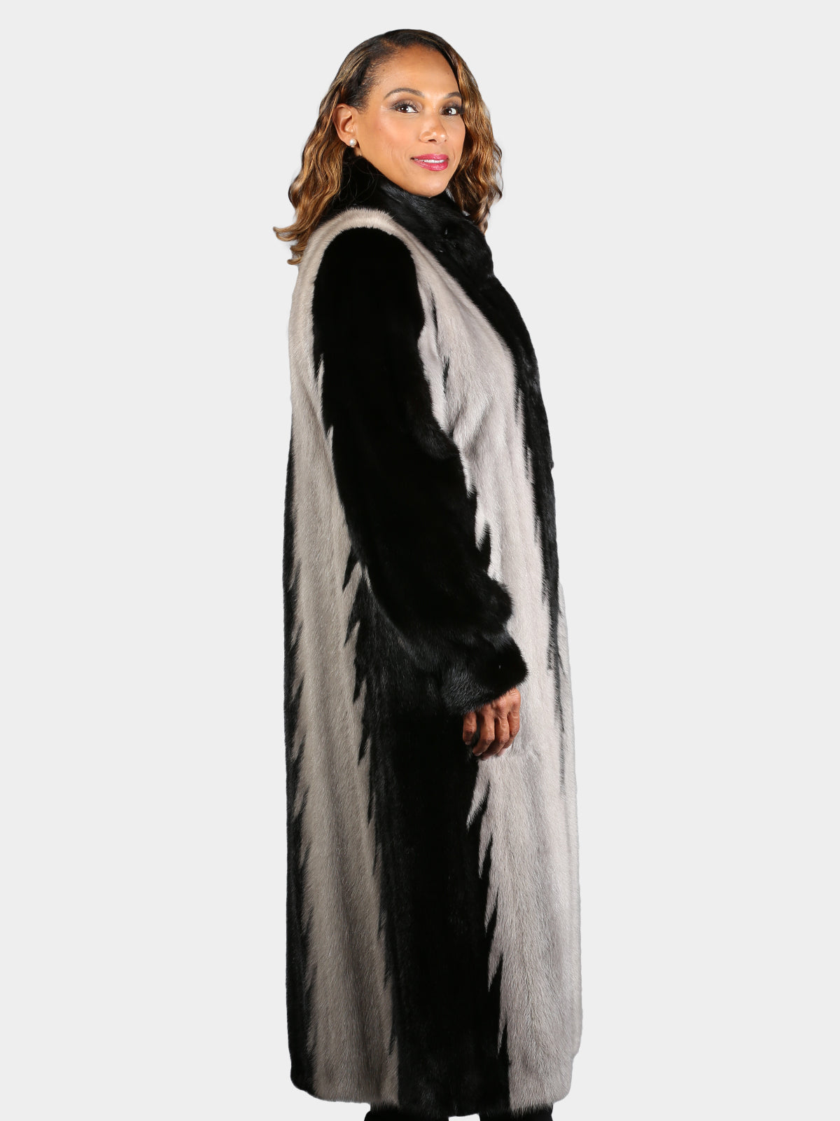 Woman's Natural Ranch and Blue Iris Mink Fur Coat