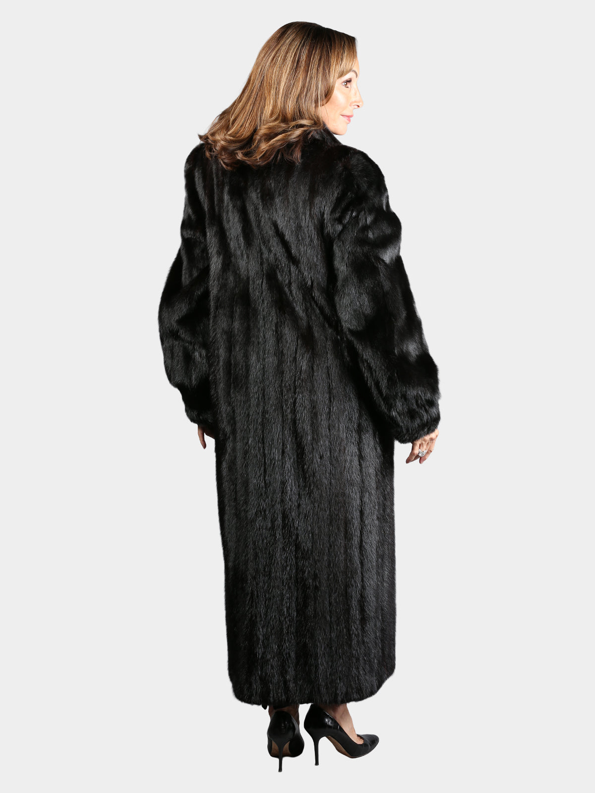 Woman's Dyed Black Mink Fur Coat
