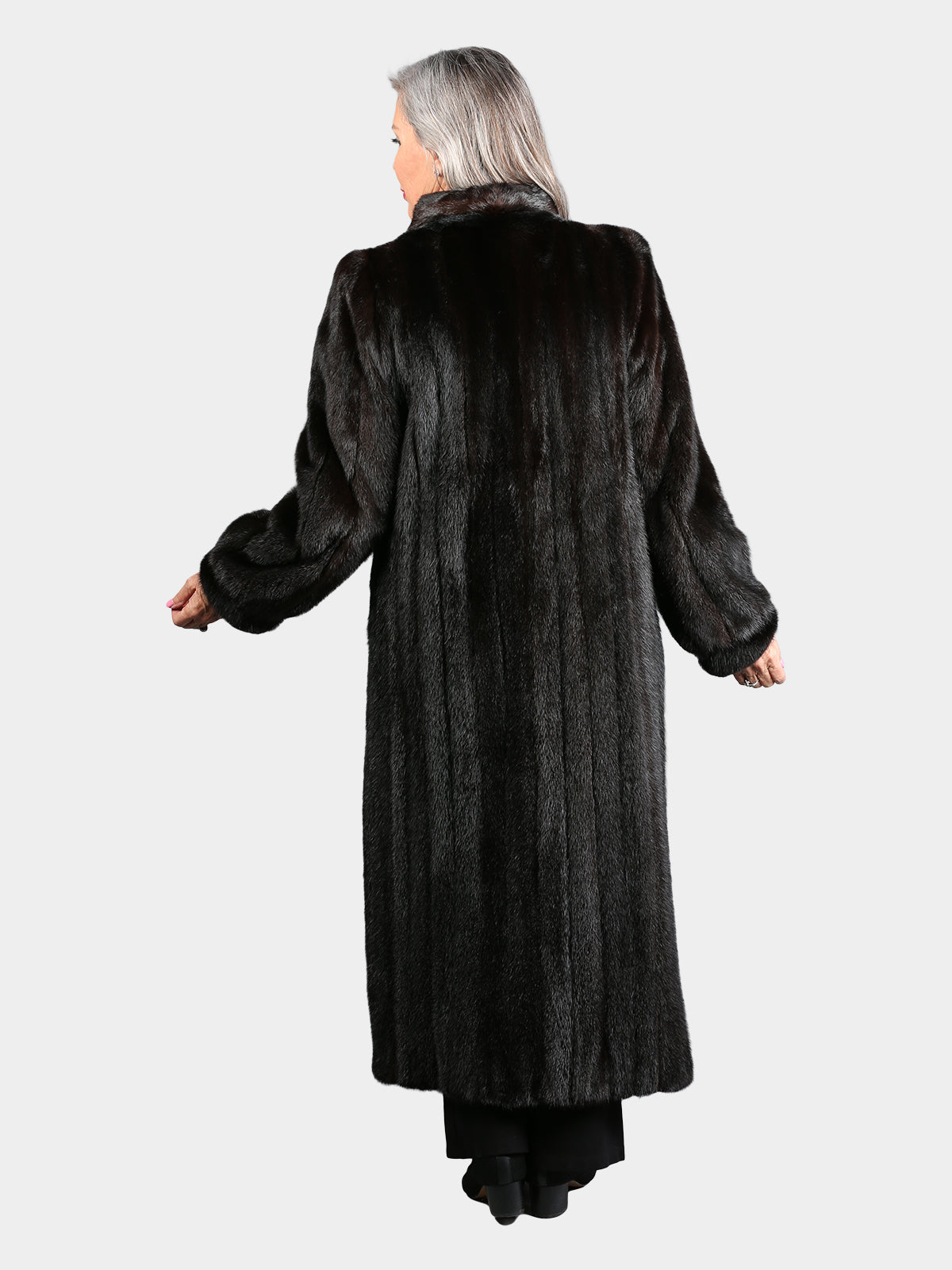 Woman's Dyed Black Mink Fur Coat