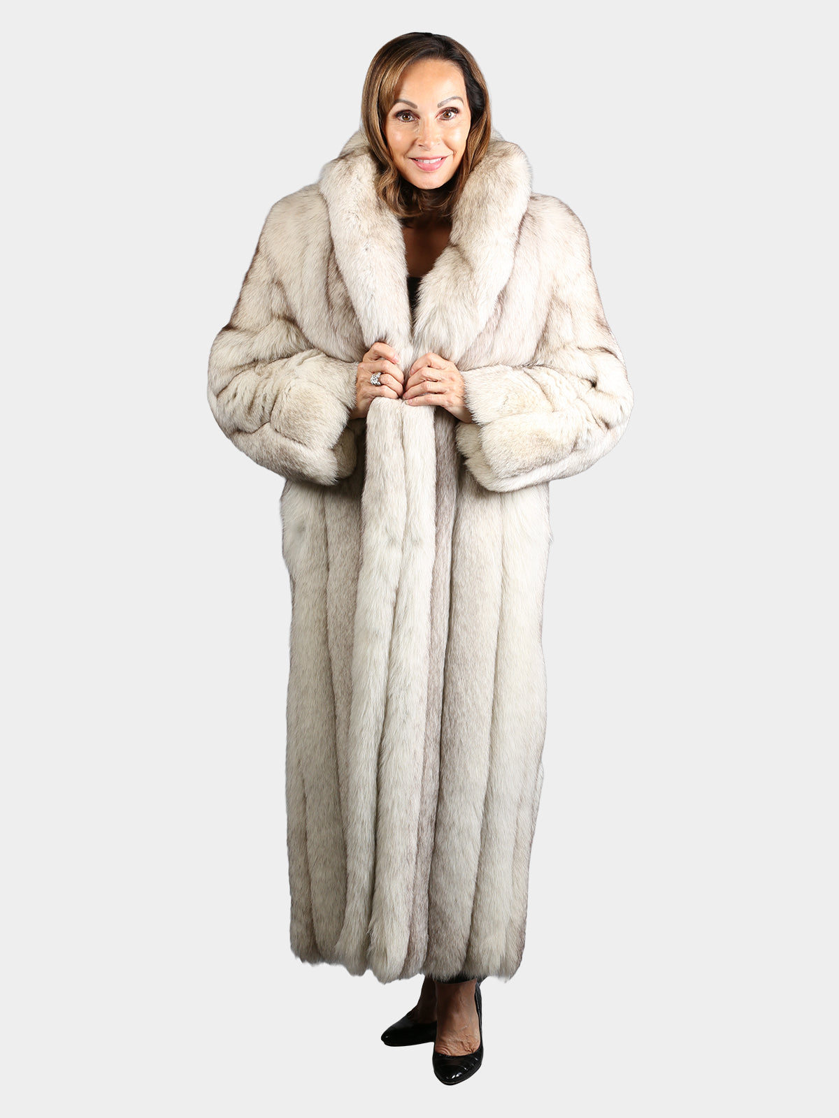 Woman's Natural Blue Fox Fur Coat