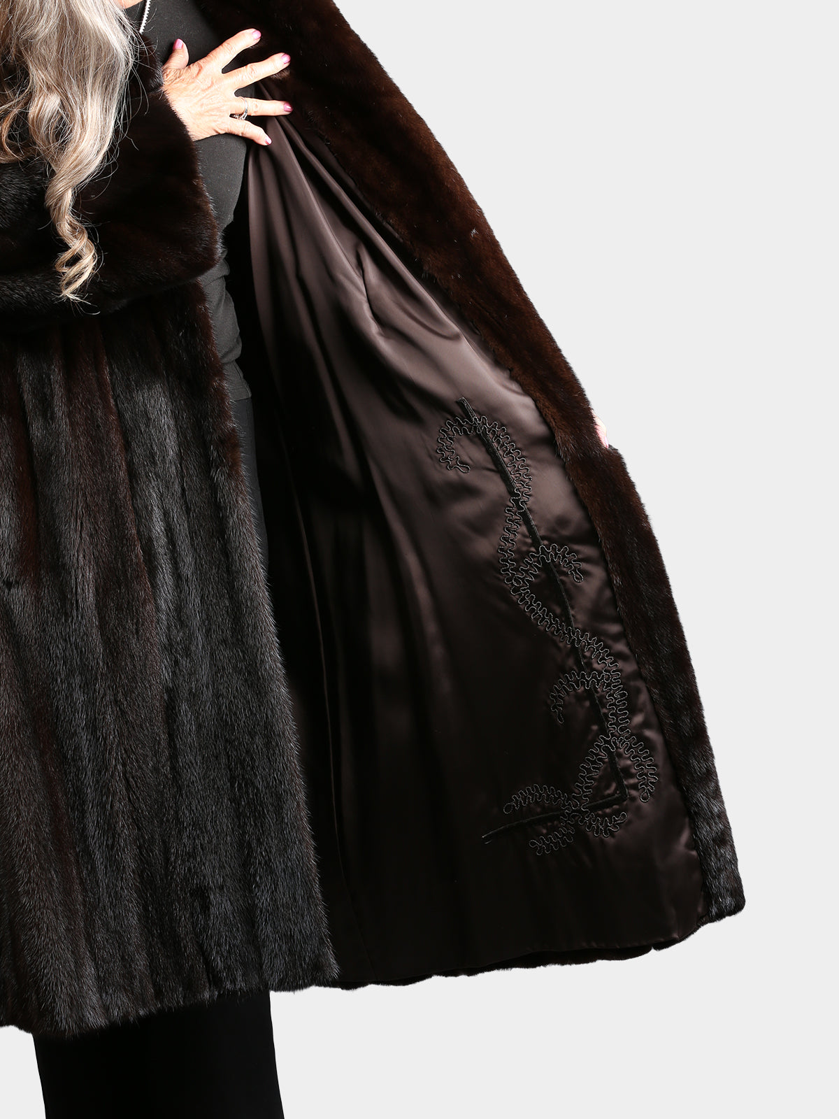 Woman's Natural Mahogany Mink Fur Coat