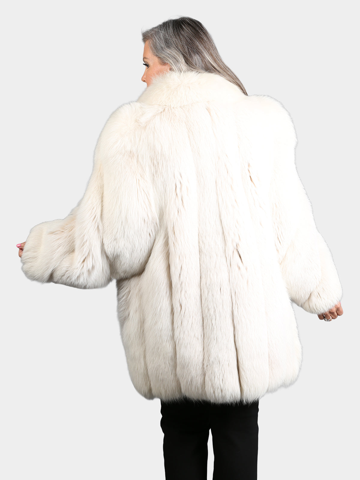Woman's Natural Shadow Fox Fur Stroller