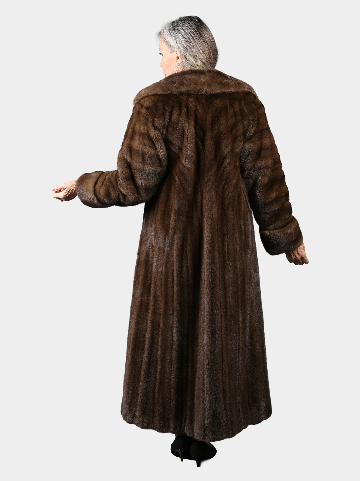 Woman's Mahogany Female Mink Fur Coat