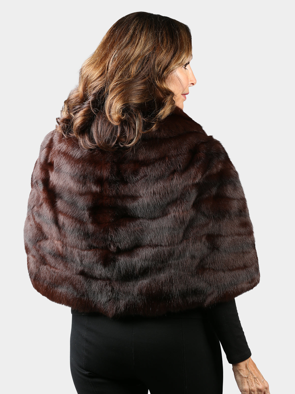 Woman's Dyed Brown Vintage Squirrel Fur Stole