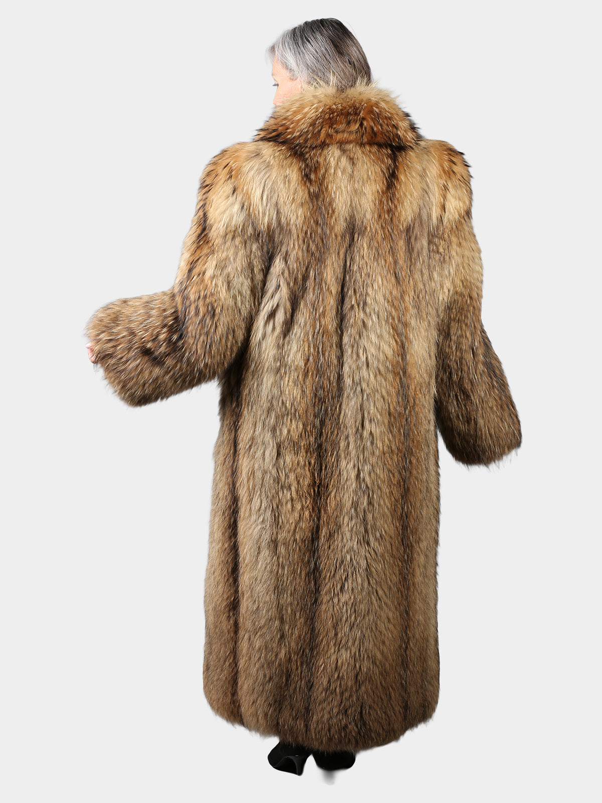 Woman's Natural Finn Raccoon Fur Coat