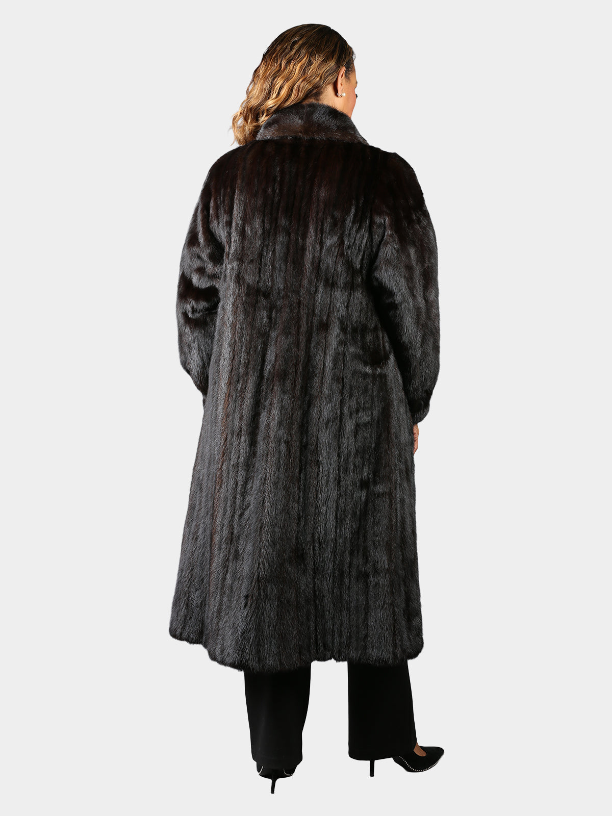 Woman's Deepest Mahogany Female Mink Fur Coat