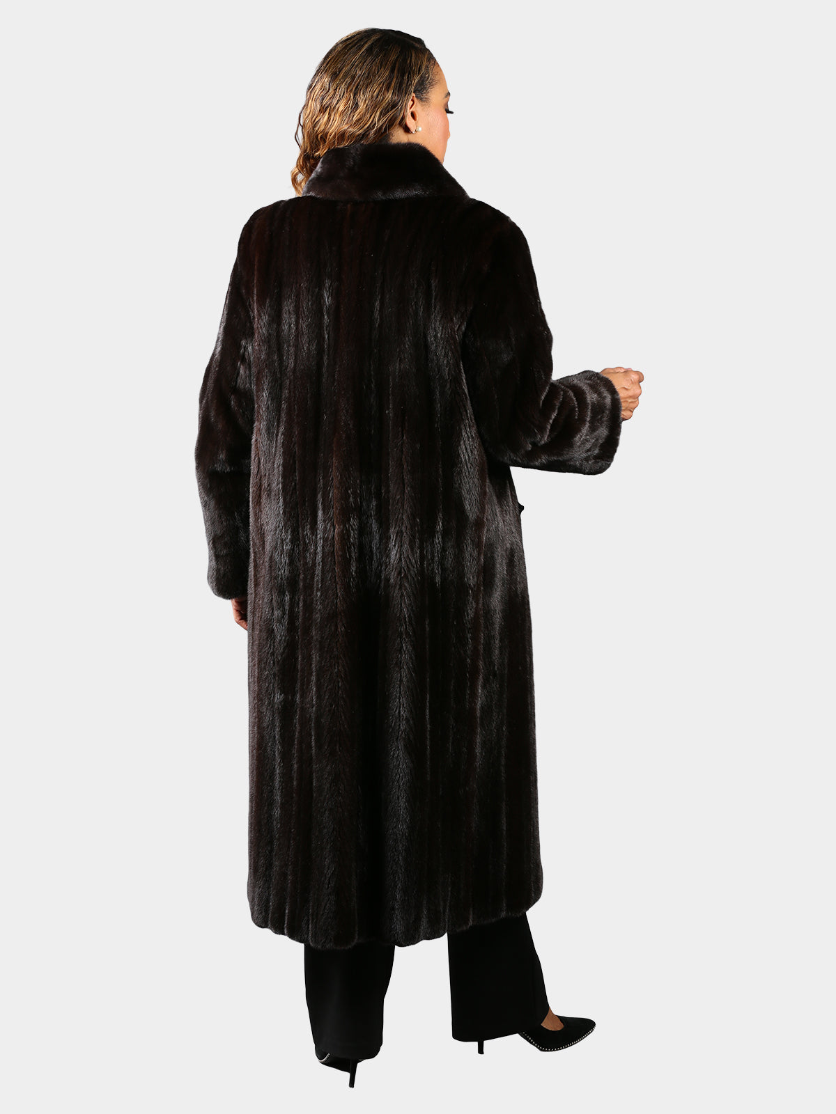 Woman's Deepest Mahogany Female Mink Fur Coat