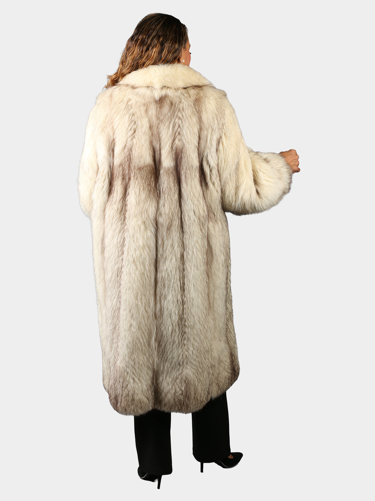 Woman's Plus Size Natural Blue Fox Fur Coat