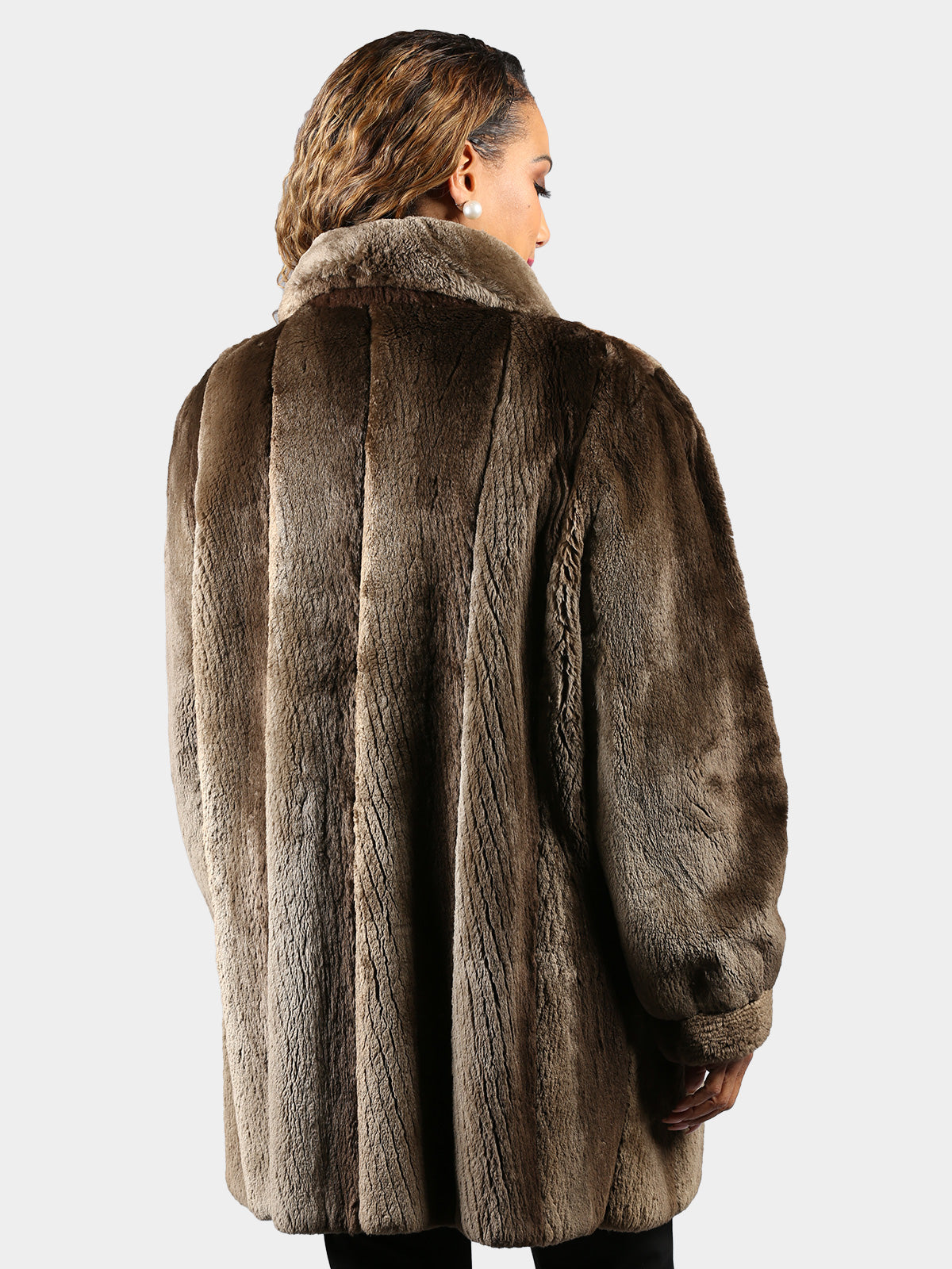 Woman's Phantom Sheared Beaver Fur Stroller (Reversible)