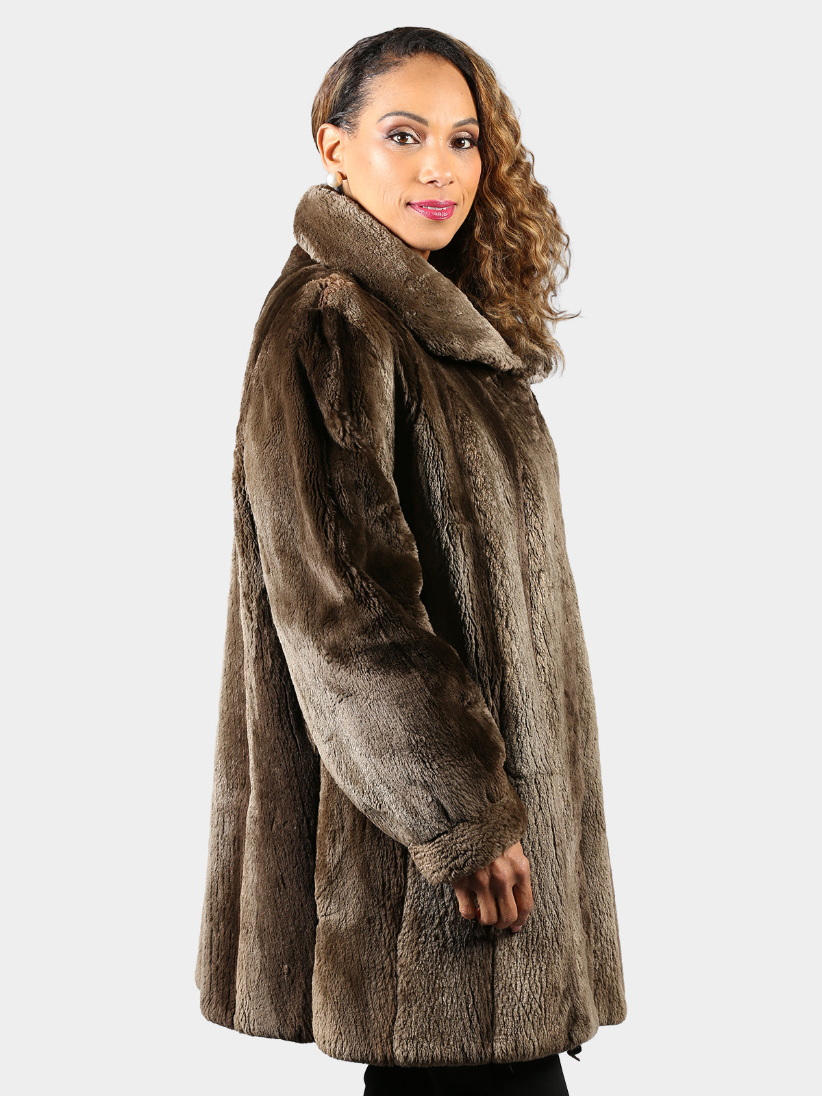 Woman's Phantom Sheared Beaver Fur Stroller (Reversible)