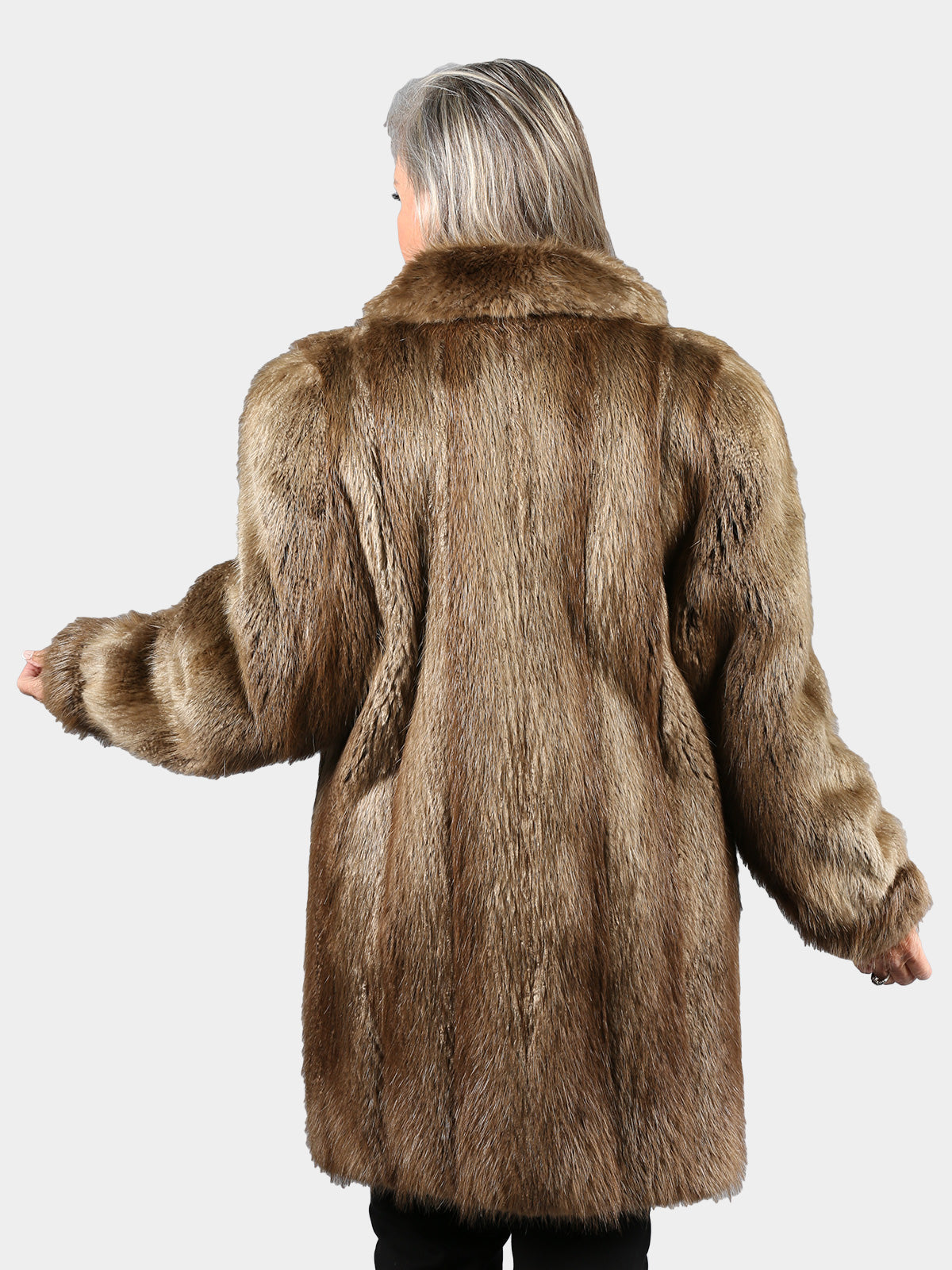 Woman's Natural Medium Tone Long Hair Beaver Stroller