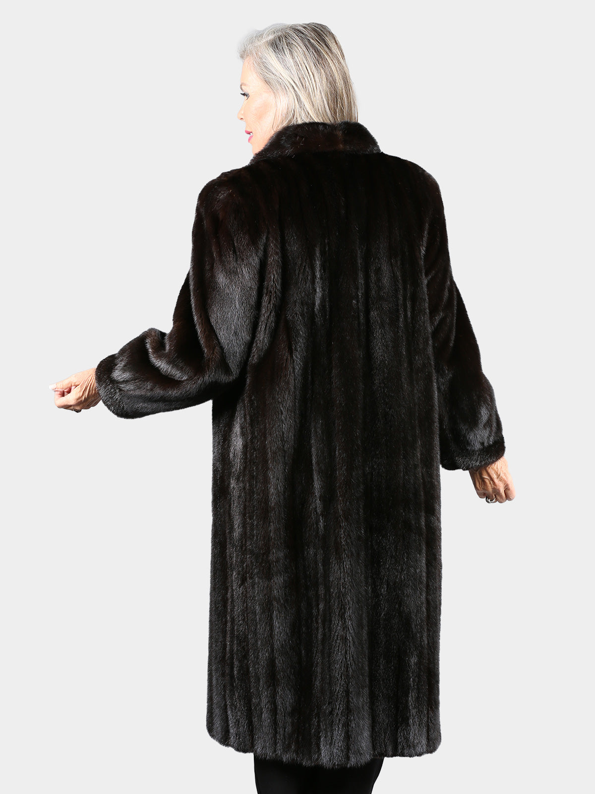 Woman's Deepest Mahogany Female Mink Fur Coat