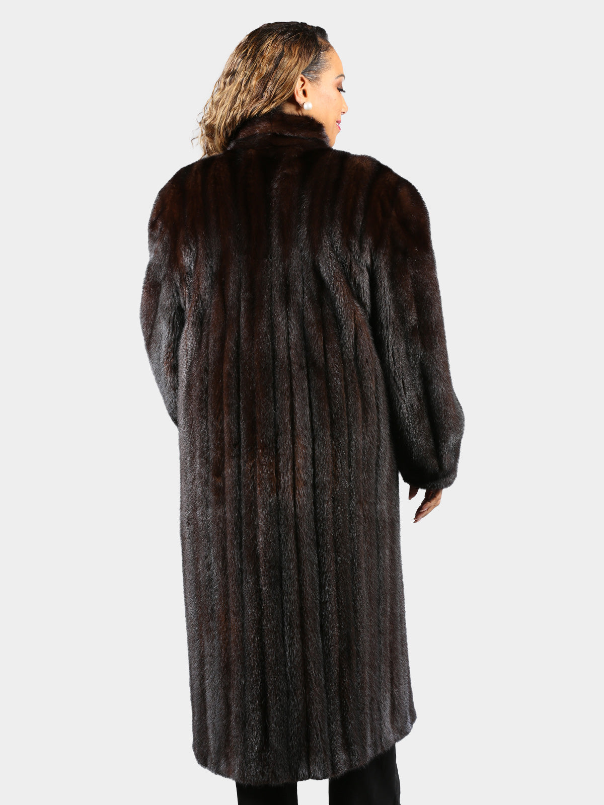 Woman's Plus Size Mahogany Mink Fur Coat