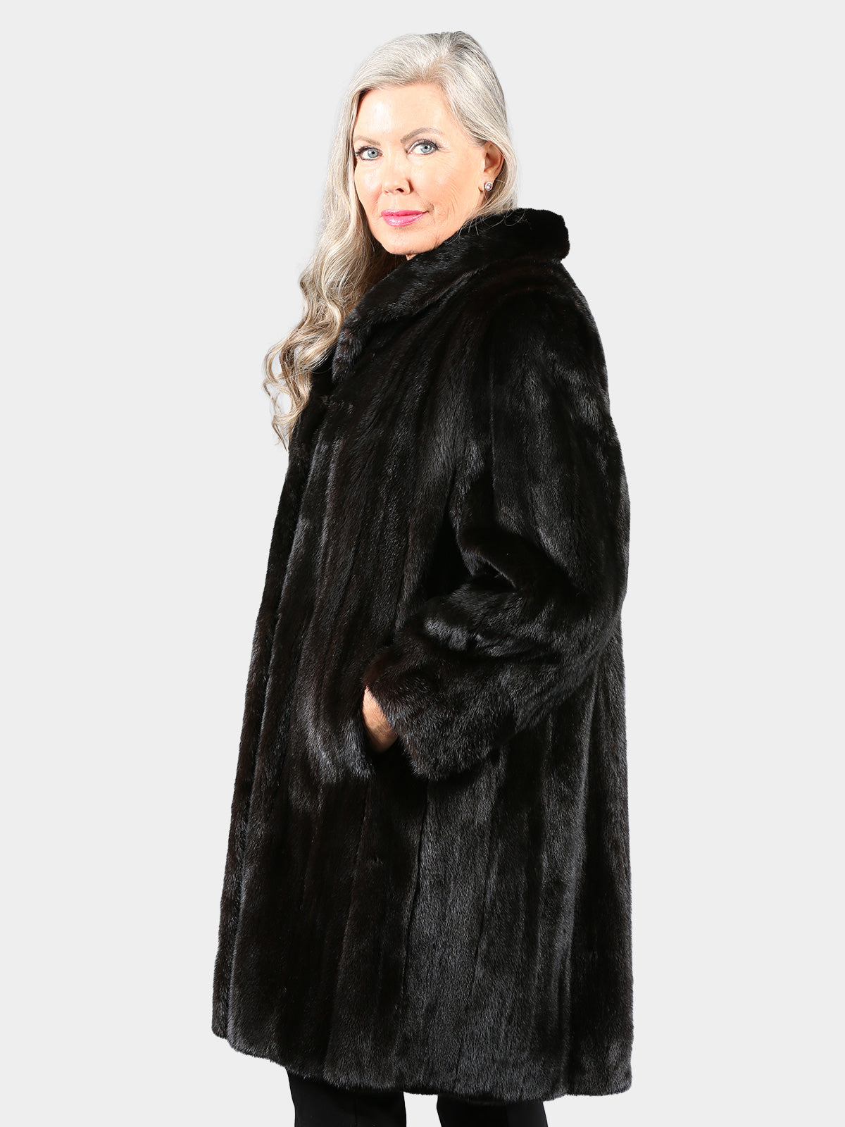 Woman's Deepest Mahogany Female Mink Fur Stroller