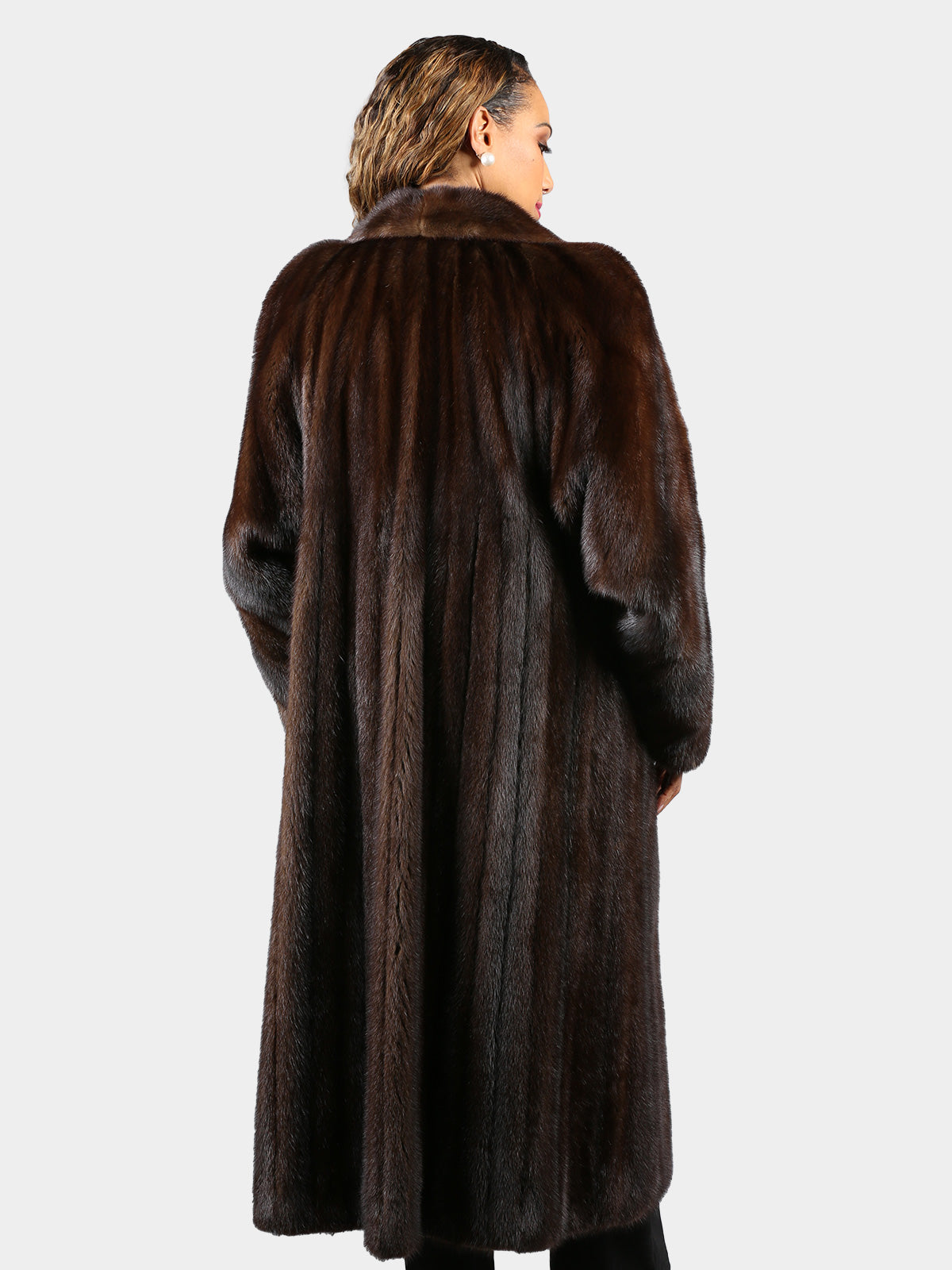 Woman's Plus Size Mahogany Mink Fur Coat