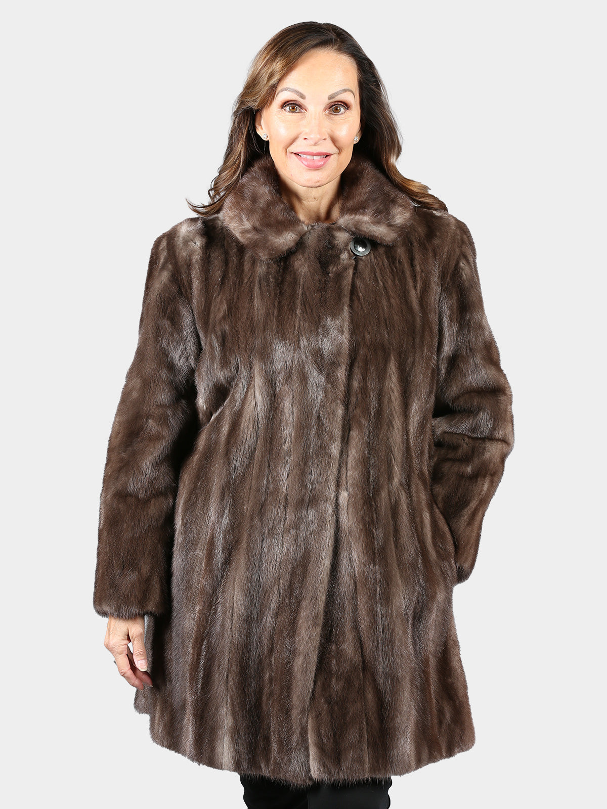 Woman's Blue Iris Female Mink Fur Stroller