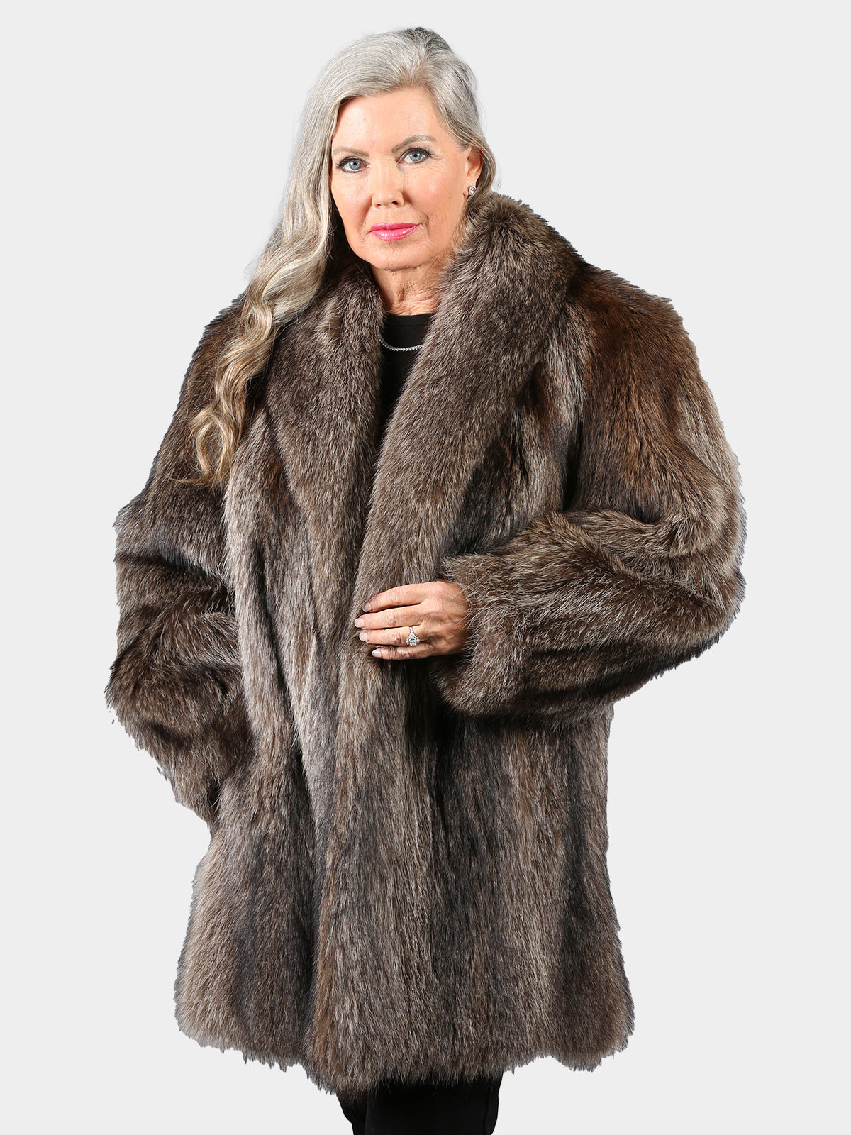 Woman's Natural Vintage Raccoon Fur Stroller