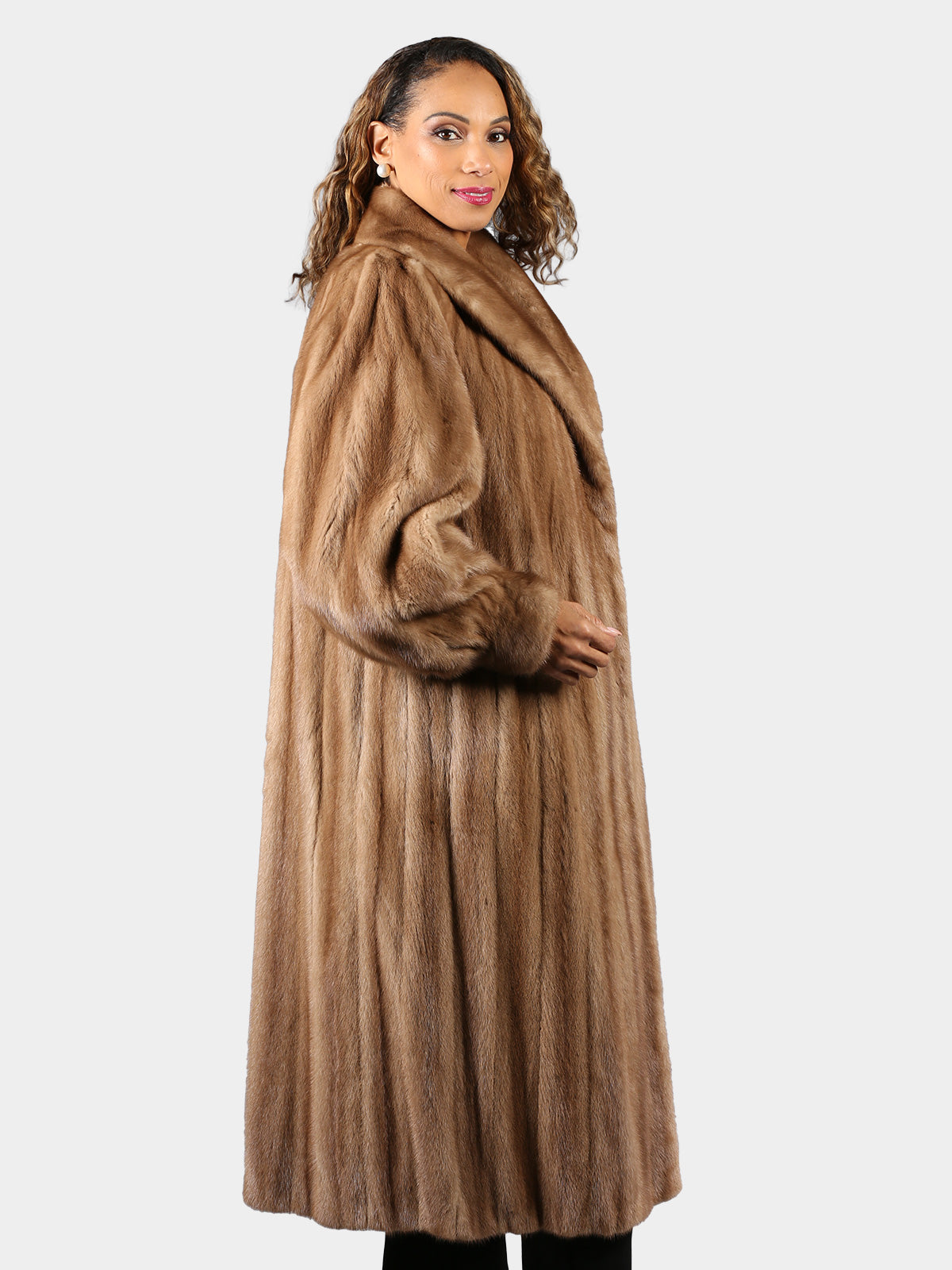 Woman's Pastel Female Mink Fur Coat