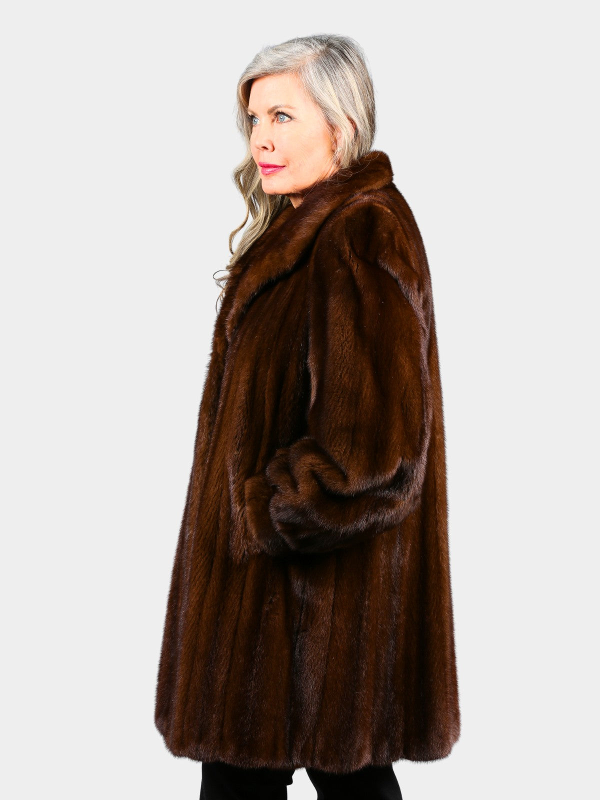 Woman's Mahogany Female Mink Fur Stroller