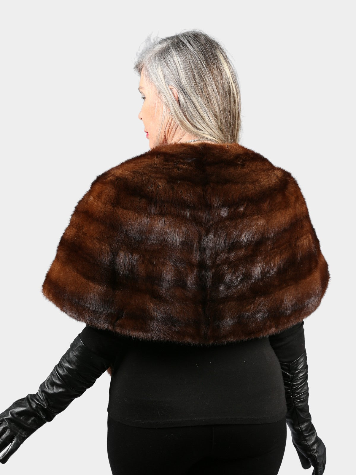 Woman's Vintage Mahogany Female Mink Fur Stole