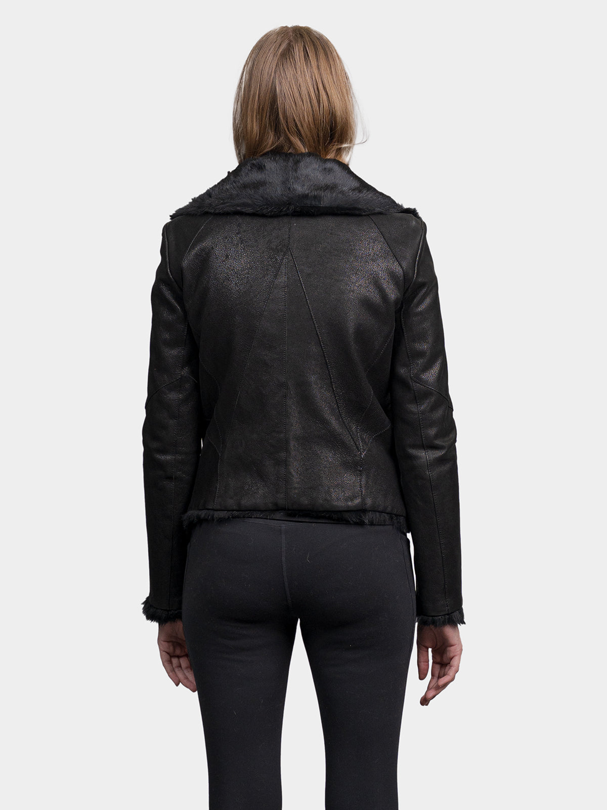 Women's Reversible Black Napa Rabbit Jacket