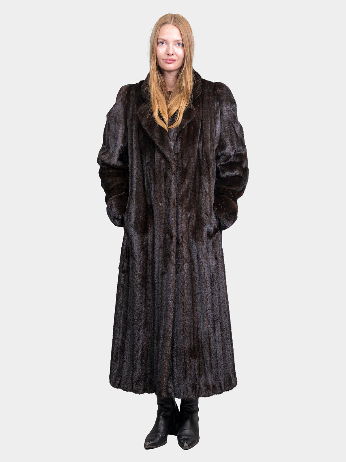 Women's Ranch Mink Coat With 1/2 Belt
