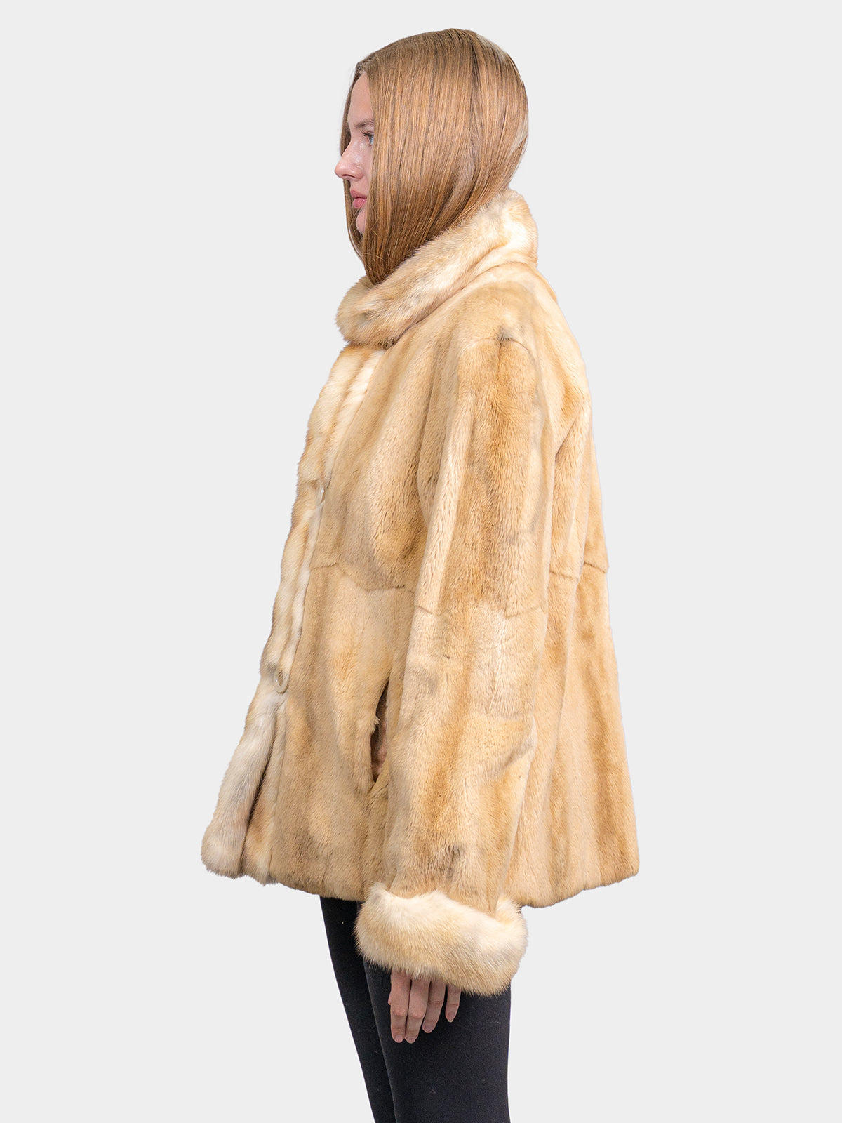 Women's Cream Sheared Mink Jacket