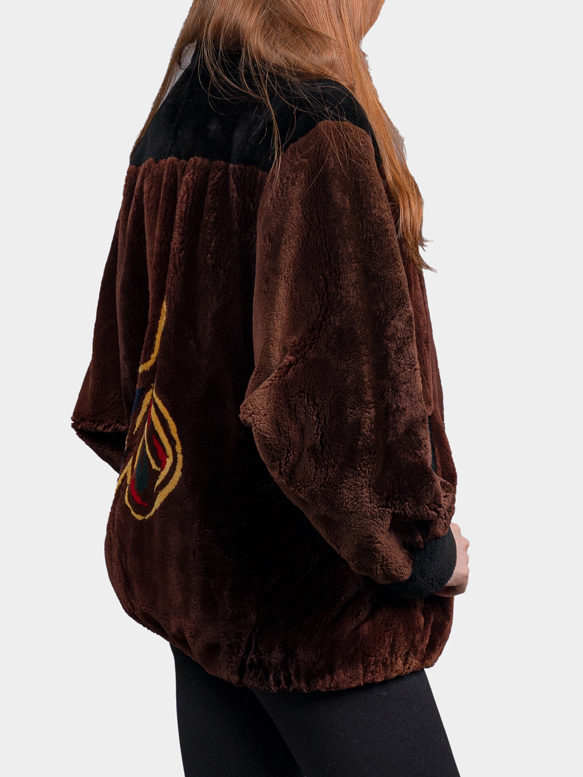 Women's Brown & Black Sheared Nutria Jacket