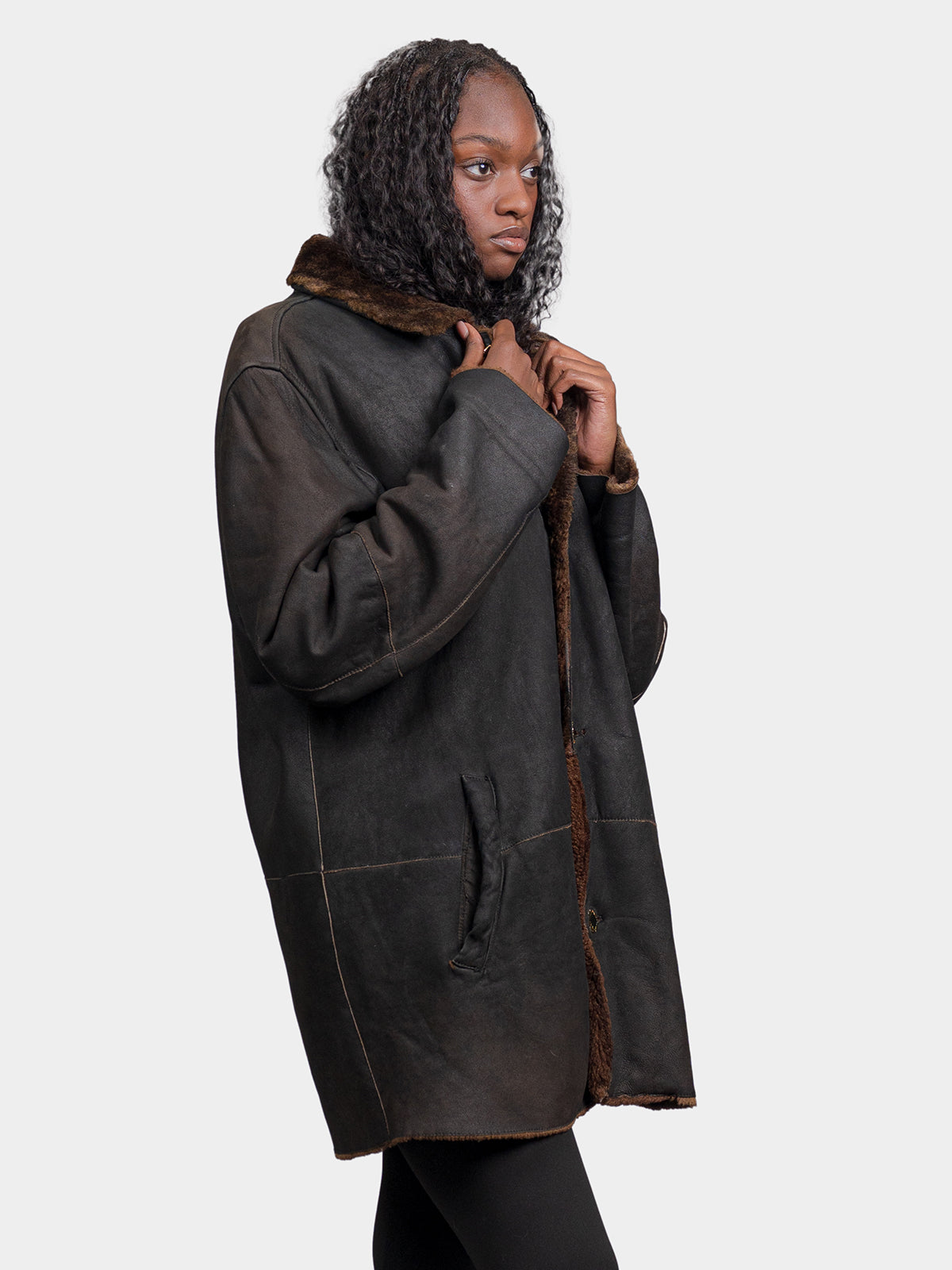 Women's Black Shearling Jacket