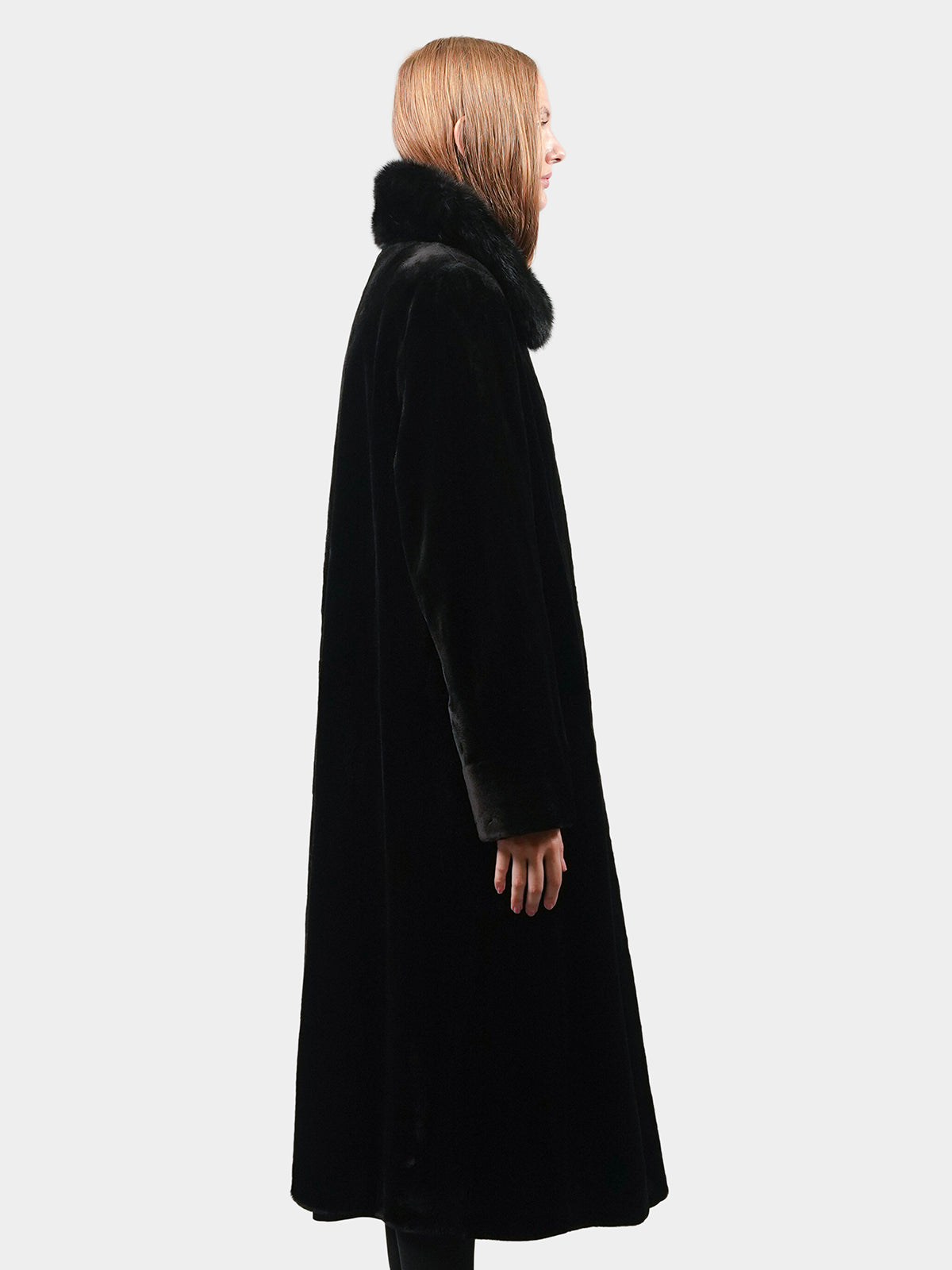 Women's Black Reversible Sheared Mink Coat
