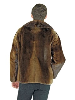 Natural Otter Fur Jacket- Men's Fur Jacket - Medium | Estate Furs
