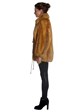 Woman's Red Fox Fur Jacket with Wing Collar