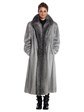 Woman's Full Length Grey Cerulean Mink and Fox Fur Coat